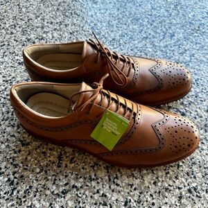 Ecco Tan Leather Men's Golf Shoes